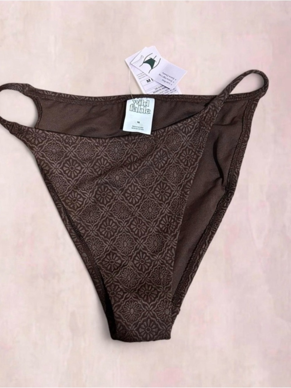 NWT Wild Fable Women's Brown High-Cut Bikini Bottom